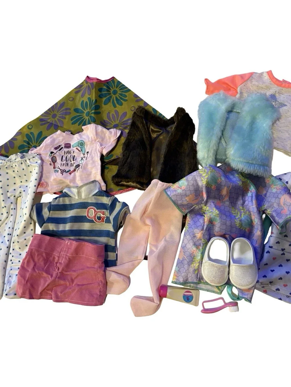 American Girl Our Generation Sophia 18” Doll Clothing Lot Shoes Vests